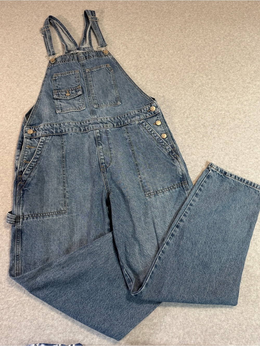 Celebrity Pink Vintage-Style Blue Denim Overalls